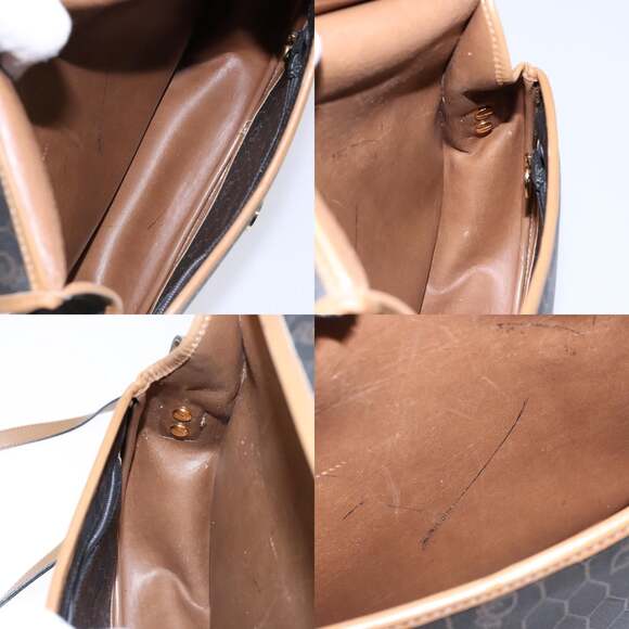 DIOR Honeycomb Canvas Shoulder Bag Pvc Black Gold - Picture 12 of 13